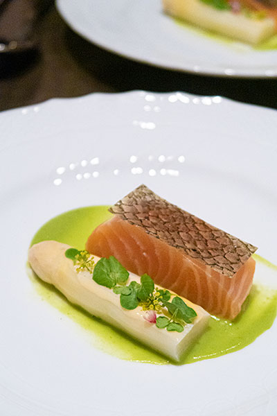 Aura National Gallery Singapore Salmon and White Asparagus