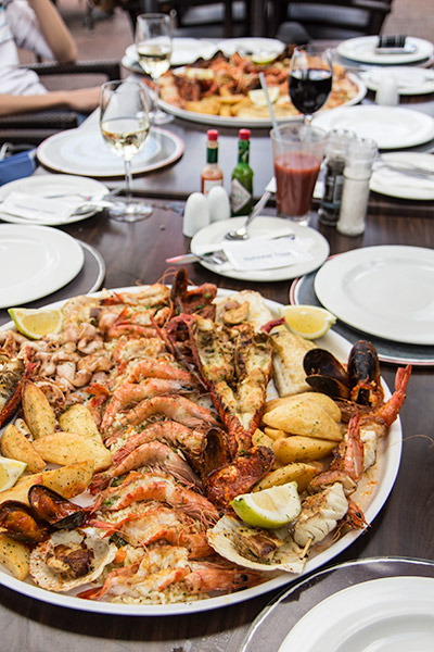 Cape Town V&A Waterfront Greek Fisherman Seafood Platter Prawns Shrimp Squid Lobster